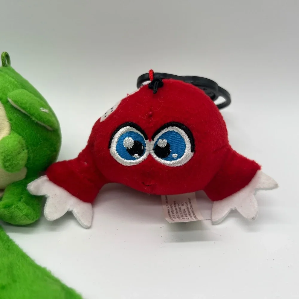 Vintage Neopets Meerca Kiko Plush Lot of 3 Green Red Bag Clip Keychain Plushies